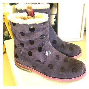 Joules Layfield leather boots brown/purple